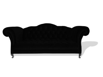 Chesterfield Sofa 3 Sitz Polster Designer Couchen Sofas Garnitur Couch Schwarz