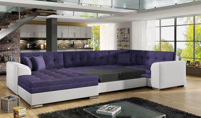 Bettfunktion Sofa Couch Ecksofa Eckcouch Polster Wohnlandschaft Textil Big XXL