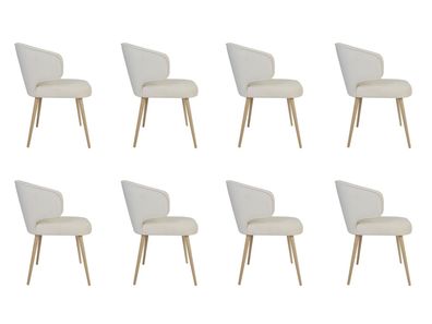 8x Stühle Stuhl Polster Design Lounge Club Sitz Lehn Garnitur Sessel Neu