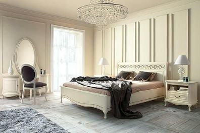 Italisches Stil Set 5tlg Bett Designer Exclusiv Luxus Bett Betten Doppelbett