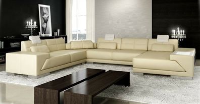Ledersofa Sofa Couch Designersofa U Form Eckgarnitur Polsterecke XXL Big PH3005