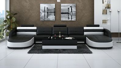 Ledersofa Sofa Couch Wohnlandschaft Ecksofa Garnitur Design Modern Sofa K5018B