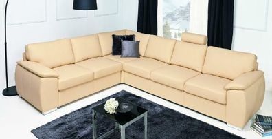 Ecksofa mit Bettfunktion Sofa Couch Textil Stoff Sofas Wohnlandschaft Neu ZEUS