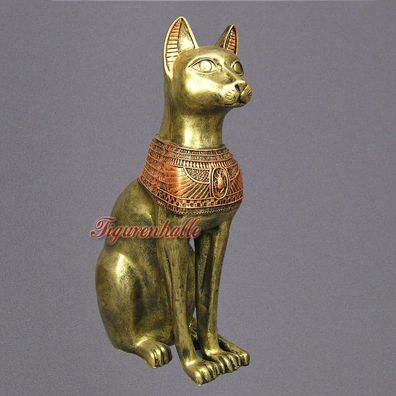 Ägyptische Katze Bastet Ägypten Figur Statue Skulptur Einrichtung Dekoratin bronze Op