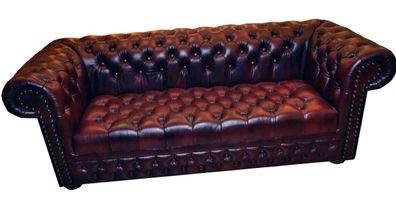 Chesterfield Sofa Couch 3 Sitz Leder Couch Sofas Couchen Rot Antik Stil Polster