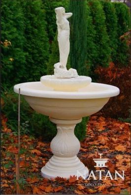 Dekoration Keramik Kantensitzer Ente Braun 21cm Teich Brunnen- Garten- 
