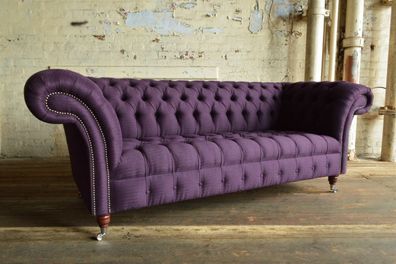 Chesterfield Design Luxus Polster Sofa Couch Sitz Garnitur Leder Textil Neu #178