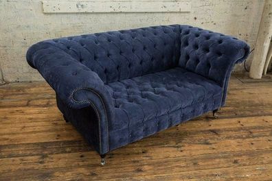 Chesterfield Big Textil Design Wohnzimmer Couch Sofa Polster 2 Sitz Leder #141