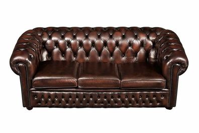 Chesterfield Design Luxus Polster Sofa Couch Sitz Garnitur Leder Textil Neu #115