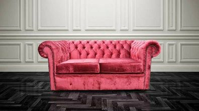 Chesterfield Design Luxus Polster Sofa Couch Sitz Garnitur Leder Textil Neu 169
