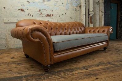 Chesterfield Kunstleder Polster Sofa Design Klassische Sofa 3 Sitzer Luxus Couch