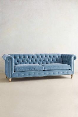 Chesterfield Design Luxus Polster Sofa Couch Sitz Garnitur Leder Textil Neu #152