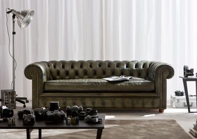 Chesterfield Sofa Couch Polster Garnitur 3 Sitzer Sofas Klassisch Neu Richmond