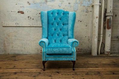 Chesterfield Sofa Sessel Couch Polster 1 Sitzer Textil Leder Ohrensessel Polster