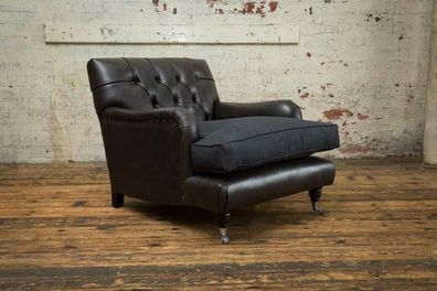 Lounge Club Sofa Sessel Couch Stuhl Fernseh Relax Leder Chesterfield Polster