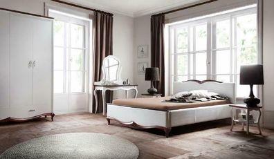 Doppelbett Chesterbett Bett Betten Polster Textil Klassik Holz Schlafzimmer Neu