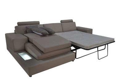 Leder Couch Wohnlandschaft Eck Garnitur Design Modern Sofa L-Form Schlaf Couchen