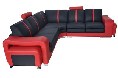 Eck Sofa Couch Polster Eck Sitz Leder Garnitur Wohnlandschaft Beleuchtet L Form