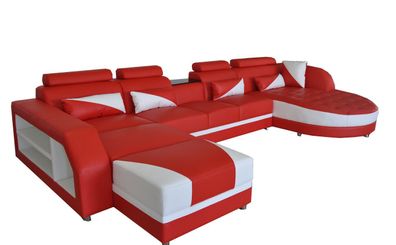 Eck Sofa Polster Couch Sitz Ecke Leder Garnitur Moderne Wohnlandschaft U Form