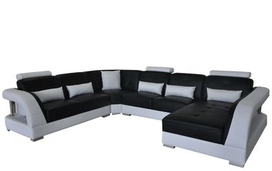 Eck Sofa Polster Couch Sitz Leder Garnitur Moderne U Form Wohnlandschaft Ecke