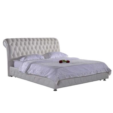 Chesterfield Designer Ehe Italienisches Bett Doppel Betten Leder Textil S-9189