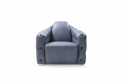 Italienische Sofa 2x Einsitzer Couch Set 1 + 1 Sitz Polster Set Chesterfield Neu