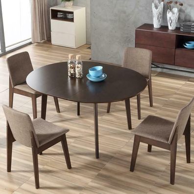 Design Holz Ess Lehn Stuhl Wohn Zimmer Garnitur Polster Set Neu Tisch + 4 Stühle