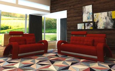 Ledersofa Couch Wohnlandschaft 3 + 2 Sitzer Design Modern Sofa 2232 Sofagarnitur
