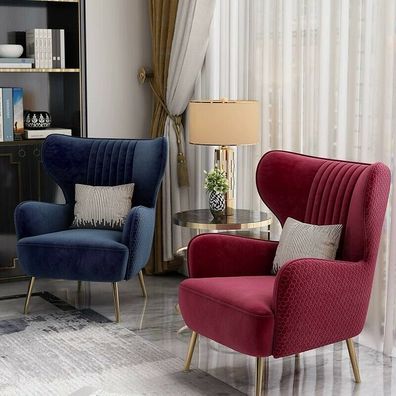 Sessel Club Lounge Designer Lehn Stuhl Polster Sofa 1 Sitzer Fernseh Ohren Neu