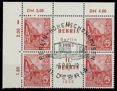 DDR Zusammendruck Nr WZd22 ESST zentrisch gestempelt 3ER STR X050F9E