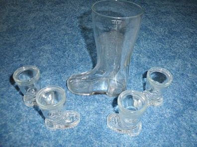 5 Gläser in Stiefelform / Glasstiefel