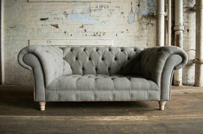 Chesterfield Design Luxus Polster Sofa Couch Sitz Garnitur Leder Textil Neu #083