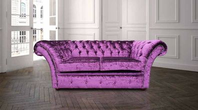 Chesterfield Design Luxus Polster Sofa Couch Sitz Garnitur Leder Textil Neu #236