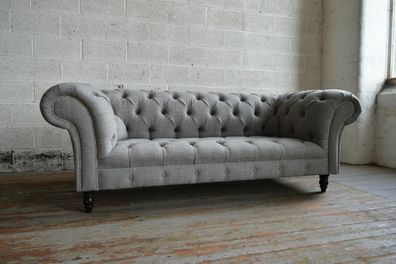 Chesterfield Design Luxus Polster Sofa Couch Sitz Garnitur Leder Textil Neu #092