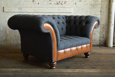 Chesterfield Sessel Fernseh Design Polster Sofa Couch Chesterfield Textil 371