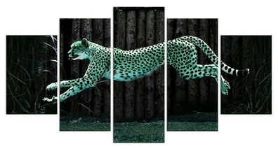 Bild Bilder Leopard Abstrakte Kunst mit Rahmen Wildes Tier Neu G94854