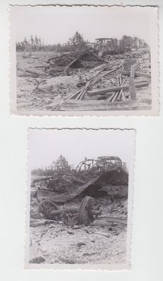 38655/2 Originale Fotos explodierter Munitionszug in Frankreich im 2. Weltkrieg