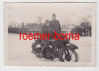 45953 Original Foto Soldat Kradmelder 2. Weltkrieg im Winter