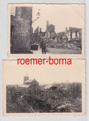 68175/2 Original Fotos Zerstörungen Verdun im 2. Weltkrieg