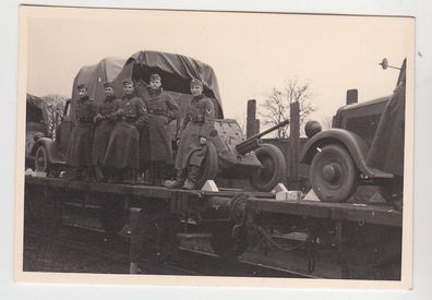 69655 Original Foto Deutsche Soldaten auf Transport nach Westen im 2. Weltkrieg
