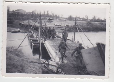 69739 Original Foto Notbrücke über den Dnjepr im 2. Weltkrieg