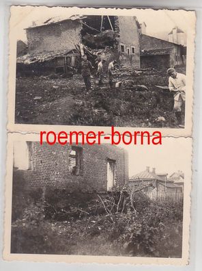 72514/2 Original Fotos Zerstörungen bei Verdun im 2. Weltkrieg