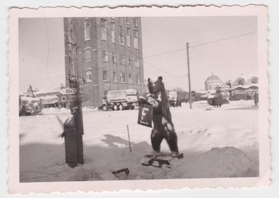 79253 Foto Militär Winter Kreuzung in Russland im 2. Weltkrieg