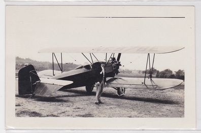 88404 Original Foto Doppeldecker Flugzeug um 1930