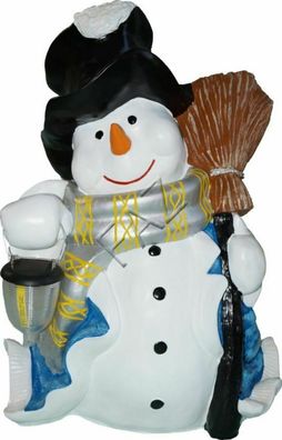 Design Schneemann mit Lampe Figur Garten Statue Skulptur Figuren Skulpturen Neu