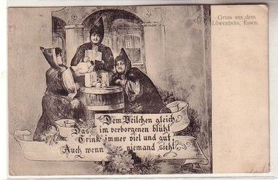 59683 Reim Ak Gruß aus dem Löwenbräu Essen 1913