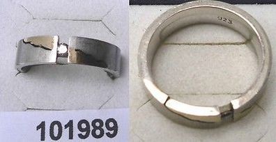 moderner Damen Ring 925er Silber teilvergoldet mit weißem Stein