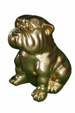 Design Hund Figur Statue Skulptur Figuren Skulpturen Dekoration Deko Gold Dog