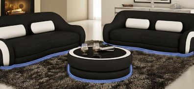 Runder Couchtisch Beistelltisch Tische Tisch Couch Sofa Rundtisch Leder Design