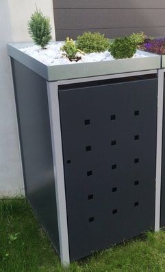 Müllbox Mülltonnenbox für 1 Mülltonne (120L + 240L) aus Metall